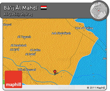 Political 3D Map of Bā'ij Āl Mahdī