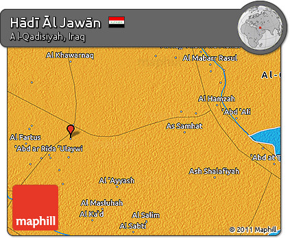 Political 3D Map of Hādī Āl Jawān