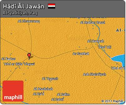 Political 3D Map of Hādī Āl Jawān