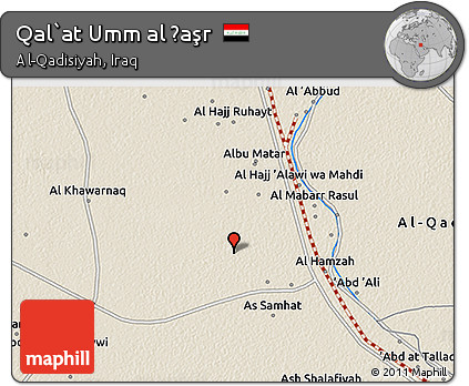 Shaded Relief 3D Map of Qal`at Umm Al Ḩaşr