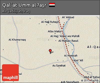 Shaded Relief 3D Map of Qal`at Umm Al Ḩaşr