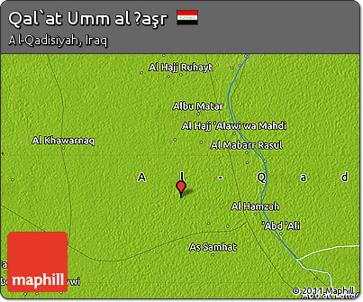 Physical Map of Qal`at Umm Al Ḩaşr
