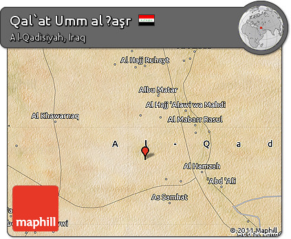 Satellite Map of Qal`at Umm Al Ḩaşr