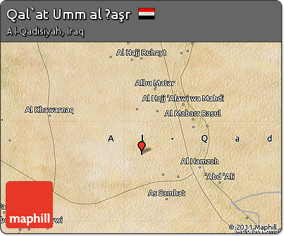 Satellite Map of Qal`at Umm Al Ḩaşr