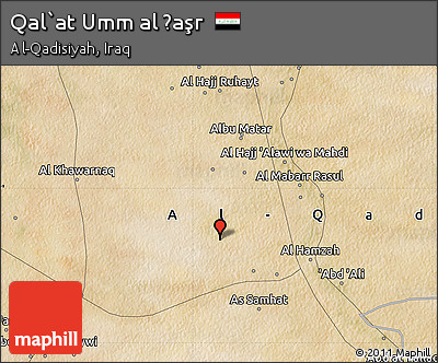Satellite Map of Qal`at Umm Al Ḩaşr