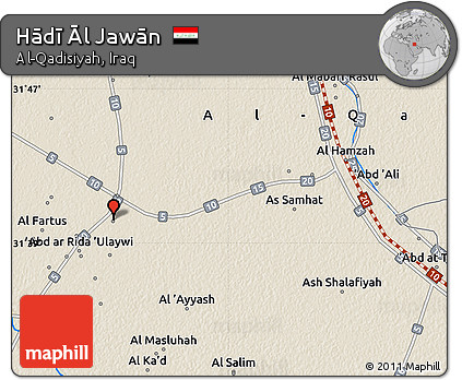 Shaded Relief Map of Hādī Āl Jawān