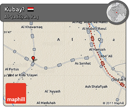 Shaded Relief Map of Kubayḩ