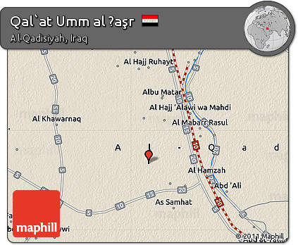 Shaded Relief Map of Qal`at Umm Al Ḩaşr