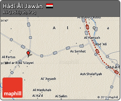 Shaded Relief Map of Hādī Āl Jawān