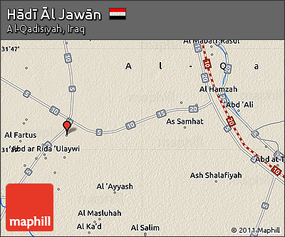 Shaded Relief Map of Hādī Āl Jawān