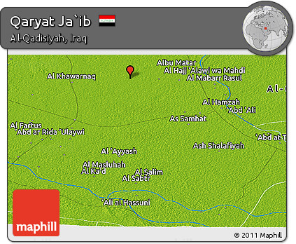 Physical Panoramic Map of Qaryat Ja`ib