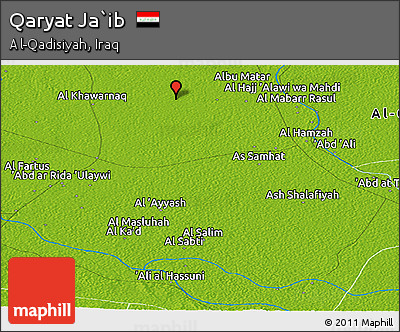 Physical Panoramic Map of Qaryat Ja`ib