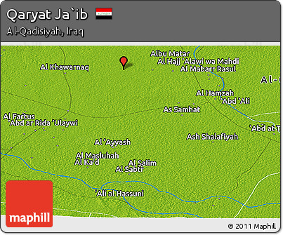 Physical Panoramic Map of Qaryat Ja`ib
