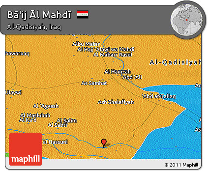 Political Panoramic Map of Bā'ij Āl Mahdī