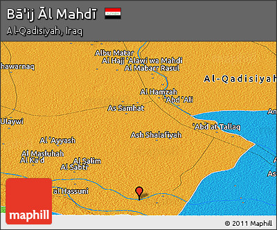 Political Panoramic Map of Bā'ij Āl Mahdī