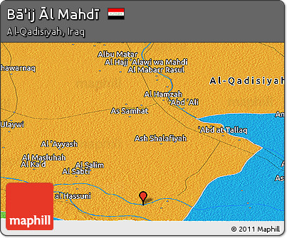 Political Panoramic Map of Bā'ij Āl Mahdī