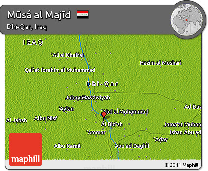 Physical 3D Map of Mūsá Al Majīd