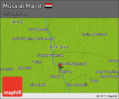 Physical 3D Map of Mūsá Al Majīd