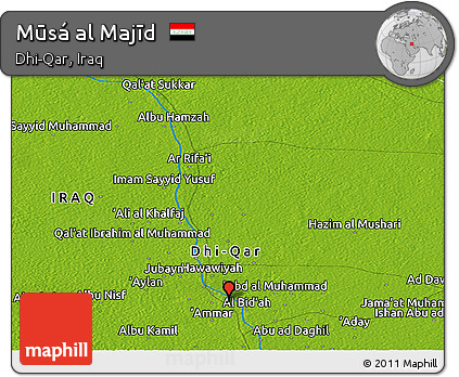Physical Panoramic Map of Mūsá Al Majīd
