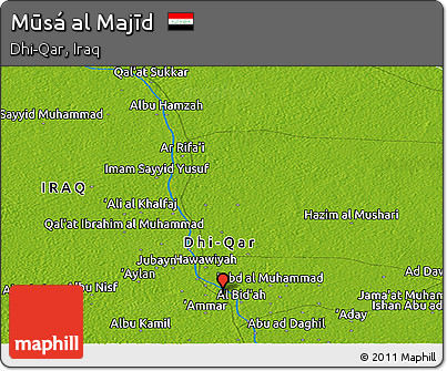 Physical Panoramic Map of Mūsá Al Majīd