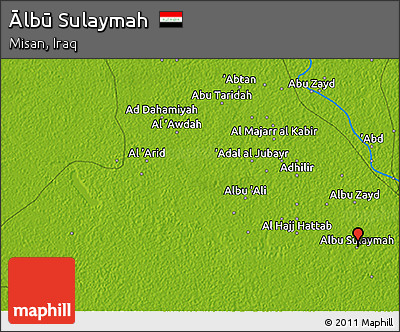 Physical 3D Map of Ālbū Sulaymah