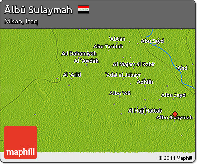 Physical 3D Map of Ālbū Sulaymah