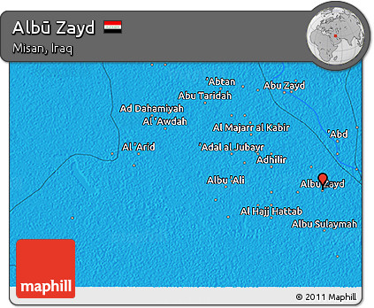 Political 3D Map of Albū Zayd