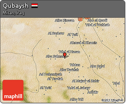 Satellite 3D Map of Qubaysh