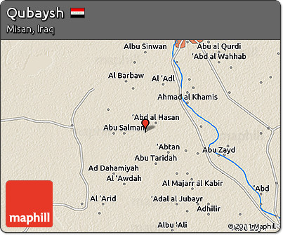 Shaded Relief 3D Map of Qubaysh