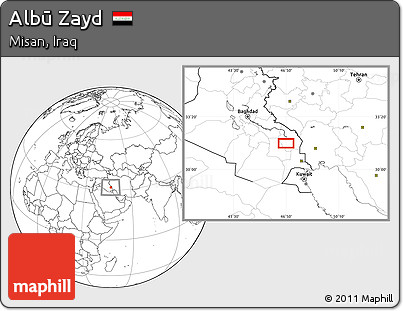 Blank Location Map of Albū Zayd