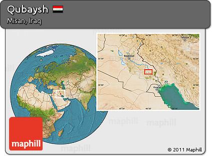 Satellite Location Map of Qubaysh