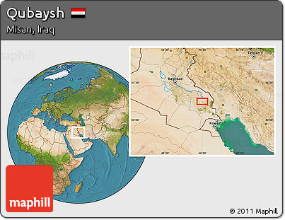Satellite Location Map of Qubaysh