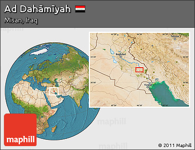 Satellite Location Map of Ad Dahāmīyah