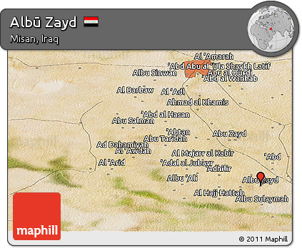 Satellite Panoramic Map of Albū Zayd