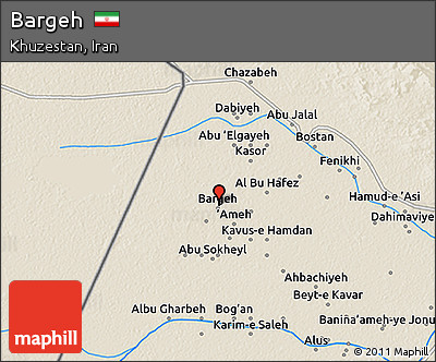 Shaded Relief 3D Map of Bargeh