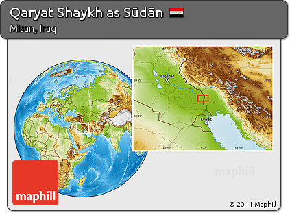 Physical Location Map of Qaryat Shaykh As Sūdān