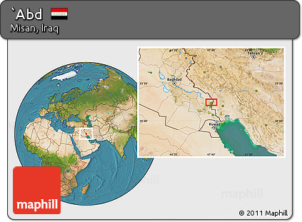Satellite Location Map of `Abd