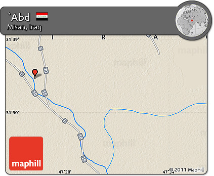 Shaded Relief Map of `Abd