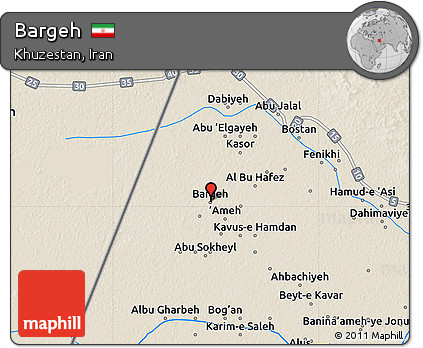 Shaded Relief Map of Bargeh