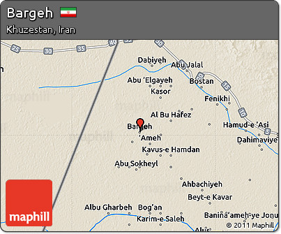 Shaded Relief Map of Bargeh