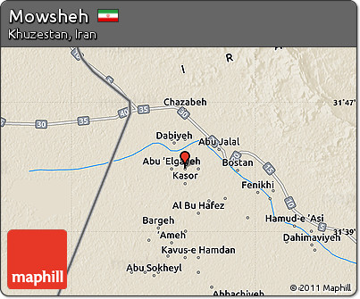 Shaded Relief Map of Mowsheh