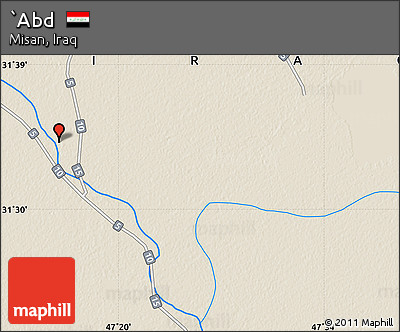 Shaded Relief Map of `Abd