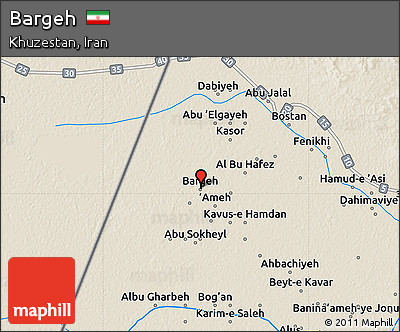 Shaded Relief Map of Bargeh