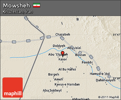 Shaded Relief Map of Mowsheh