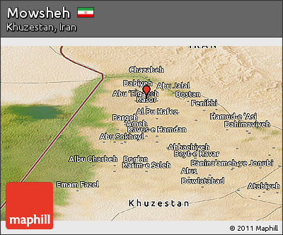 Satellite Panoramic Map of Mowsheh