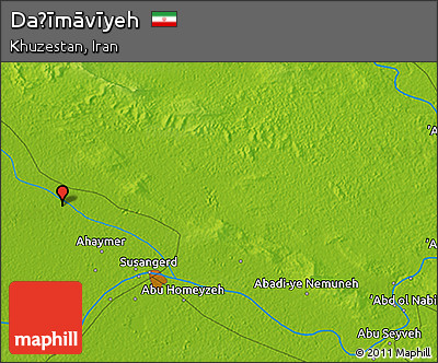 Physical 3D Map of Daḩīmāvīyeh