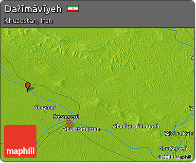 Physical 3D Map of Daḩīmāvīyeh