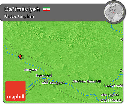 Political 3D Map of Daḩīmāvīyeh