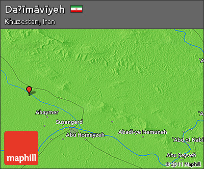 Political 3D Map of Daḩīmāvīyeh