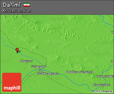 Political 3D Map of Daḩīmī
